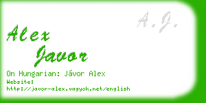 alex javor business card
