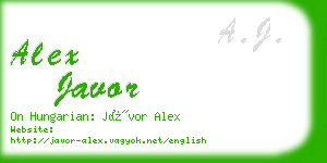 alex javor business card